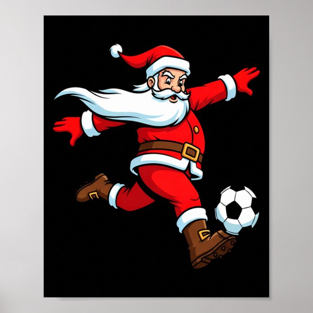 Affiche Santa Plays Soccer Christmas Srts Women Men Kids L (Devant)