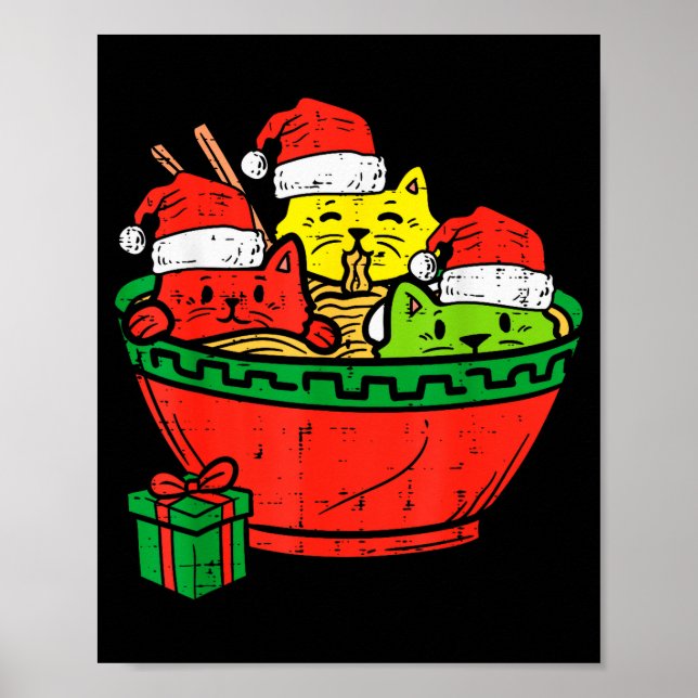 Affiche Santa Ramen Cats Anime Christmas Xmas Kids Girls M (Devant)