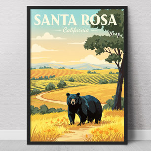 Affiche Santa Rosa Californie vintage