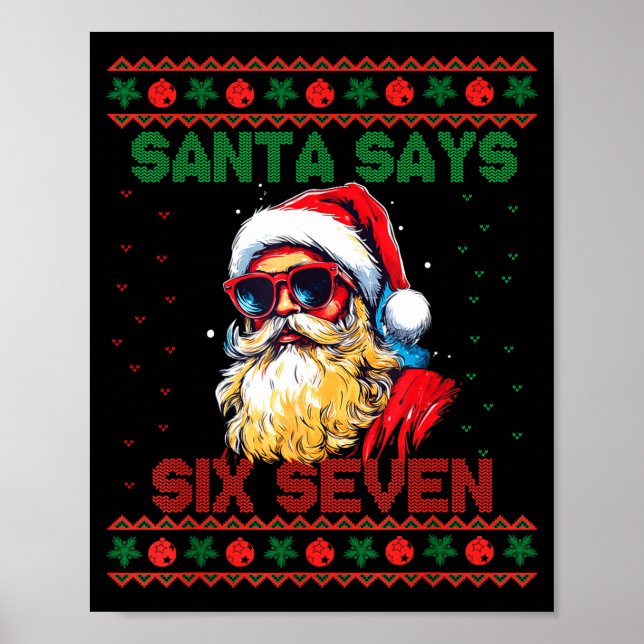 Affiche Santa Says Six Seven Ugly Christmas Sweater 67 Mem (Devant)
