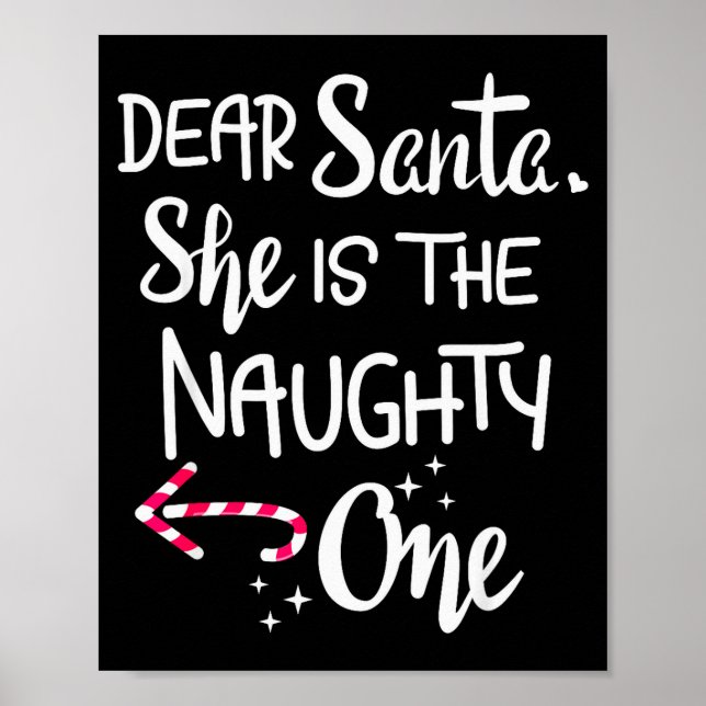 Affiche Santa She Is The Naughty One Couples Christmas Cut (Devant)