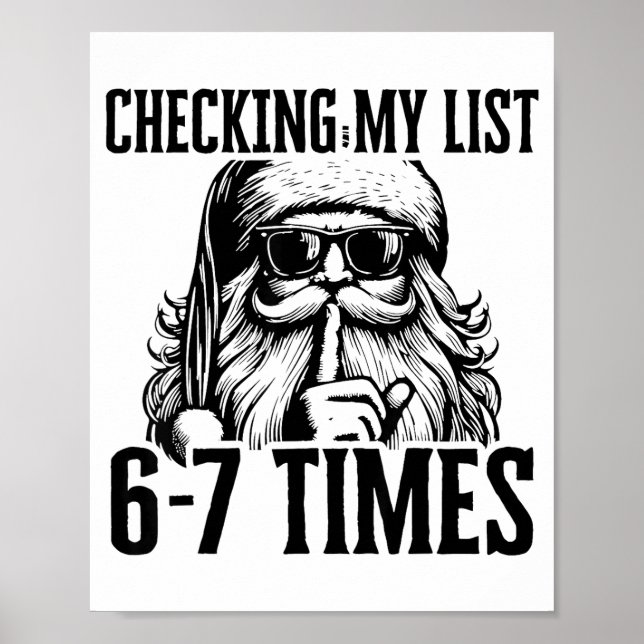 Affiche Santa Six Seven 6 7 Meme Funny Christmas Holiday H (Devant)