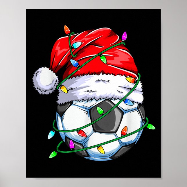 Affiche Santa Soccer Ball Srts Design- Christmas Soccer Pl (Devant)