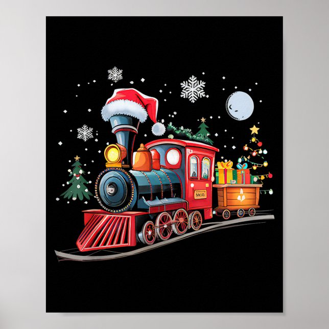 Affiche Santa Train Lights Christmas Driving Xmas Boys Kid (Devant)