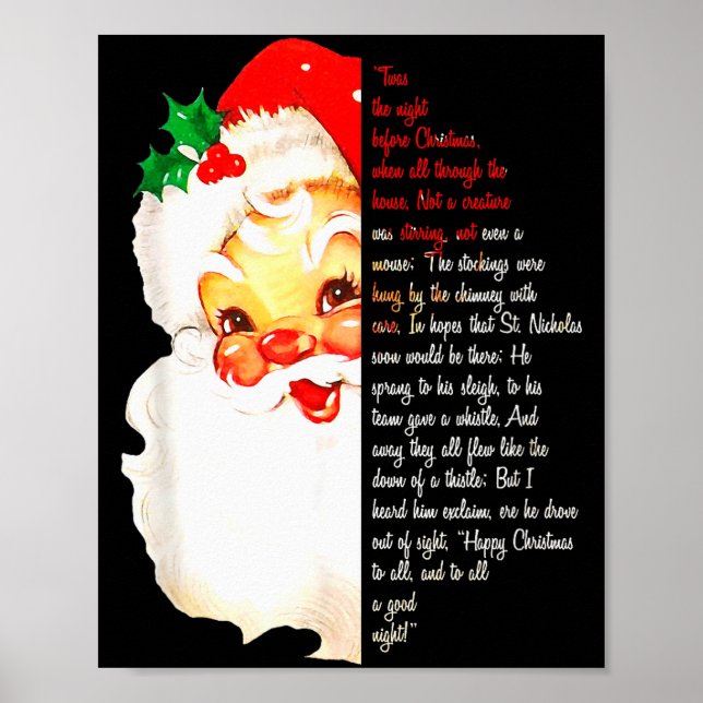 Affiche Santa Twas The Night Before Christmas Matching Paj (Devant)