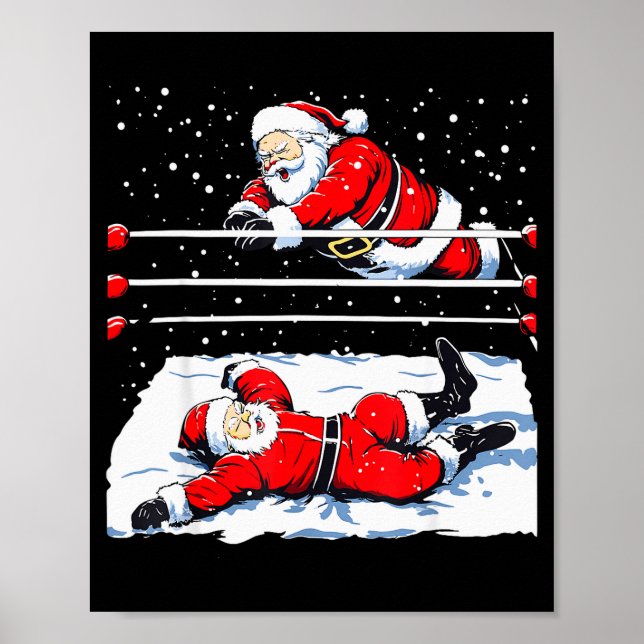 Affiche Santa Wrestling Lover Wrestler Christmas Xmas Paja (Devant)