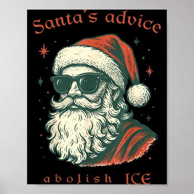 Affiche Santa's Advice Abolish Ice Christmas Immigration A (Devant)