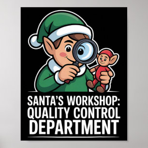 Affiche Santas Atelier Contrôle Qualité Noël Noël Noël Noë