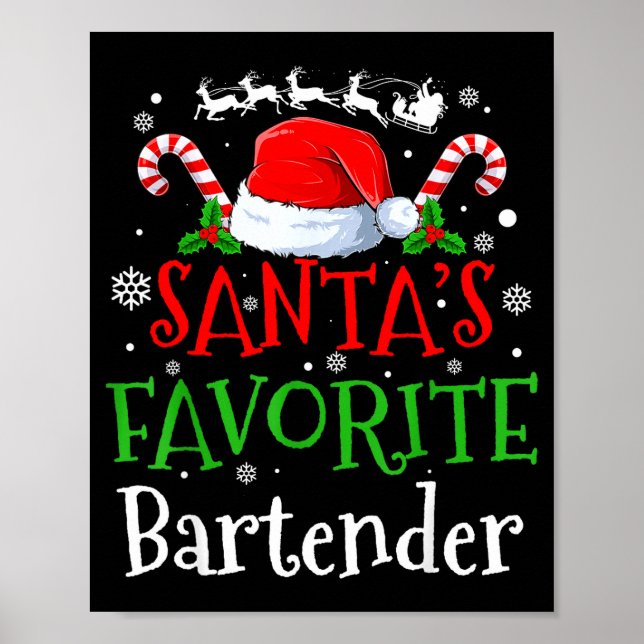 Affiche Santa's Favorite Bartender Christmas Party  (Devant)