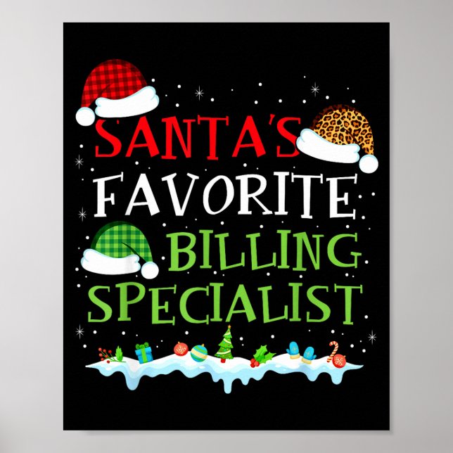 Affiche Santa's Favorite Billing Specialist Fun Christmas  (Devant)