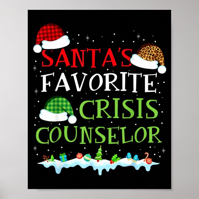 Affiche Santa's Favorite Crisis Counselor Fun Christmas  (Devant)