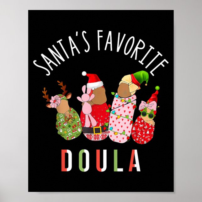 Affiche Santa's Favorite Doula Nurse Christmas Stpartum Mi (Devant)
