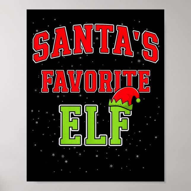 Affiche Santa's Favorite Elf Christmas Family Matching Gro (Devant)