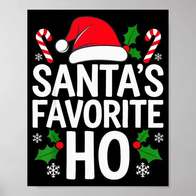 Affiche Santa's Favorite Ho Shirt Adult Kids Funny Christm (Devant)