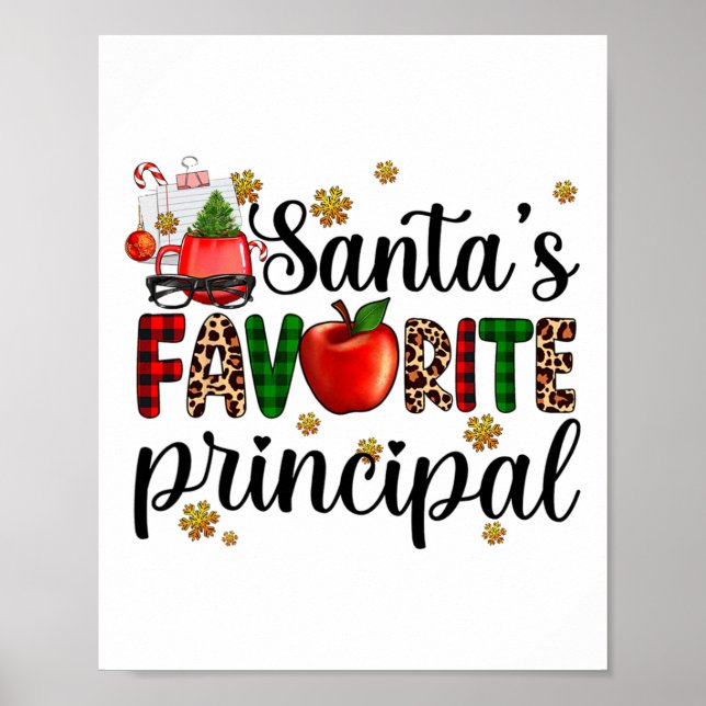 Affiche Santa's Favorite Principal Christmas Kids Boys Gir (Devant)