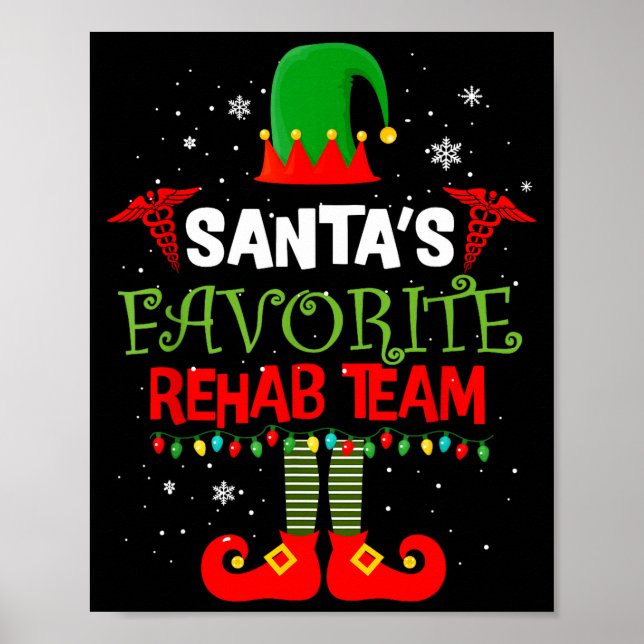 Affiche Santa's Favorite Rehab Team Elf Physical Therapy C (Devant)