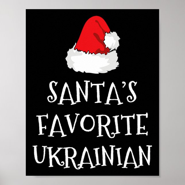 Affiche Santa's Favorite Ukrainian Christmas Funny Hat Xma (Devant)