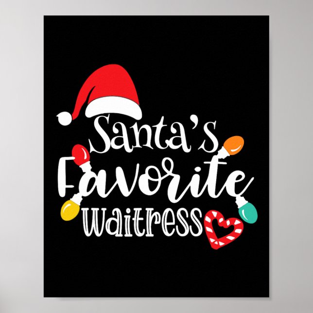 Affiche Santa's Favorite Waitress Christmas Lights Santa H (Devant)
