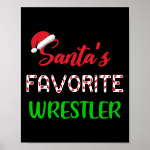 Affiche Santas lutteur favori Funny lutte Noël