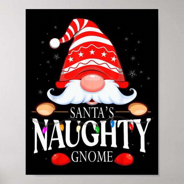 Affiche Santa's Naughty Gnome Matching Christmas Pajama  (Devant)