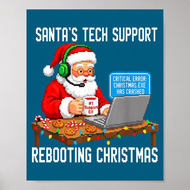 Affiche Santa's Support Tech Rebooting Vibes (Devant)