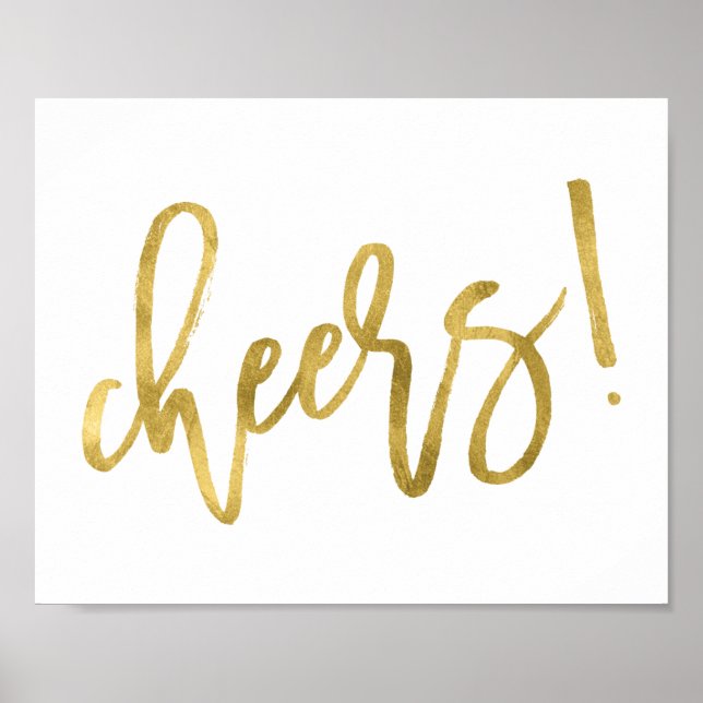 Affiche Santé! | Faux Gold Foil Party (Devant)