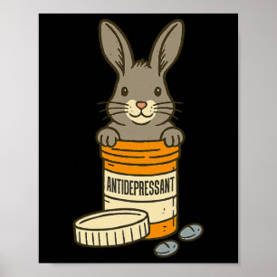 Affiche Santé mentale antidépresseur humour lapin lapin Lo