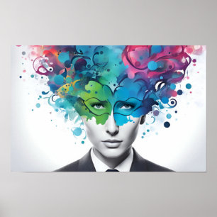 Affiche Santé mentale Art abstrait