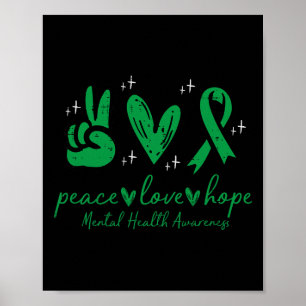 Affiche Santé mentale Paix Amour Espoir Sensibilisation Fe