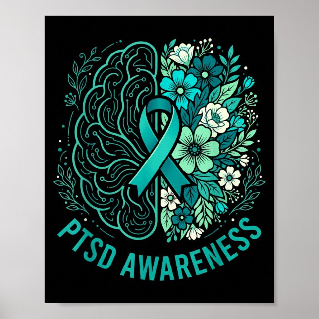 Affiche Santé mentale prise de conscience du SSPT cerveau  (Devant)