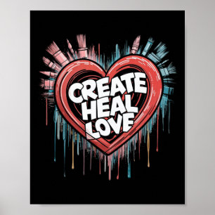 Affiche Santé mentale S Créer Aimer guérison Art Super The