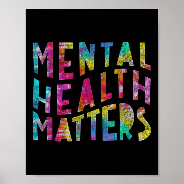 Affiche Santé mentale S Tie Dye Sensibilisation à la santé (Devant)