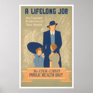 Affiche Santé publique du comté de Cook WPA 1938