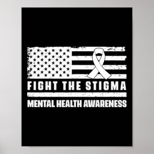 Affiche Santé Ruban Usa Drapeau Nous Portons Vert Santé Me