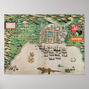 Affiche Santiago, Cap-Vert, 1589