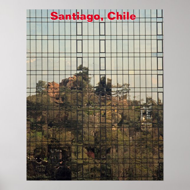 Affiche Santiago, Chili réflexion (Devant)