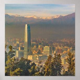 Affiche Santiago de Chile Aerial View from San Cristobal H