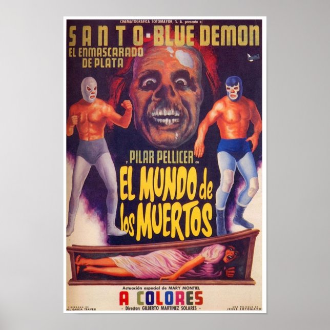 Affiche Santo Blue Demon El Mundo De Los Muertos (Devant)