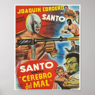 Affiche Santo Contra Cerebro Del Mal