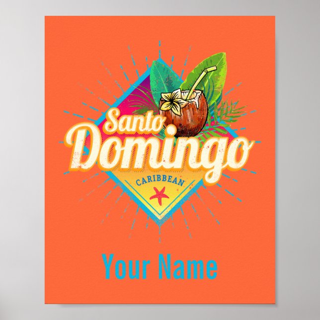 Affiche Santo Domingo Caraïbes République Dominicaine Retr (Devant)