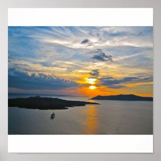 Affiche Santorin Coucher de soleil 2 toile
