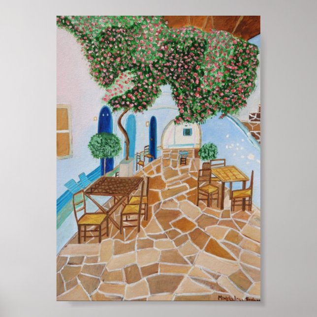 Affiche Santorin Grèce (Devant)