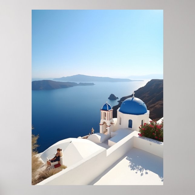 Affiche Santorin Grèce (Devant)