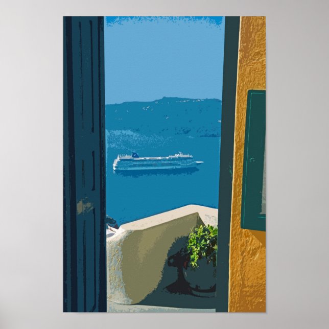 Affiche Santorin, Grèce (Devant)