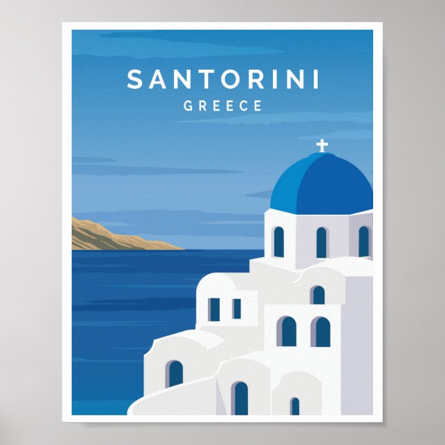 Affiche Santorin Grèce (Devant)