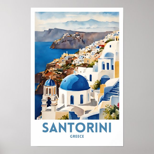 Affiche Santorin Grèce (Devant)