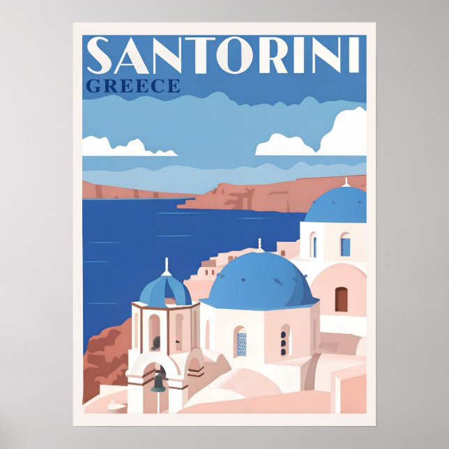 Affiche Santorin Grèce captivante (Devant)