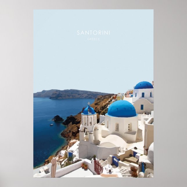Affiche Santorin, Grèce Travel Artwork (Devant)