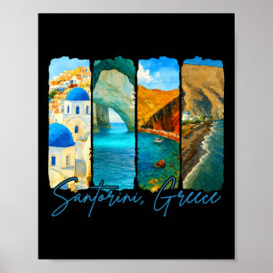 Affiche Santorin Grèce Voyage Coup de Pinceau Rencontre Mo