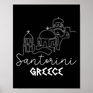 Affiche Santorin Grèce Voyage Destination Été Famille